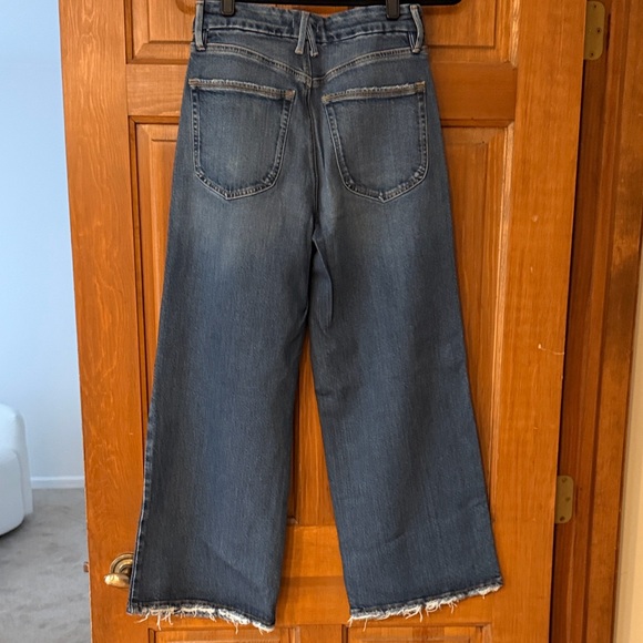 Good American Palazzo Crop Blue Wide Leg Denim - Picture 4 of 10